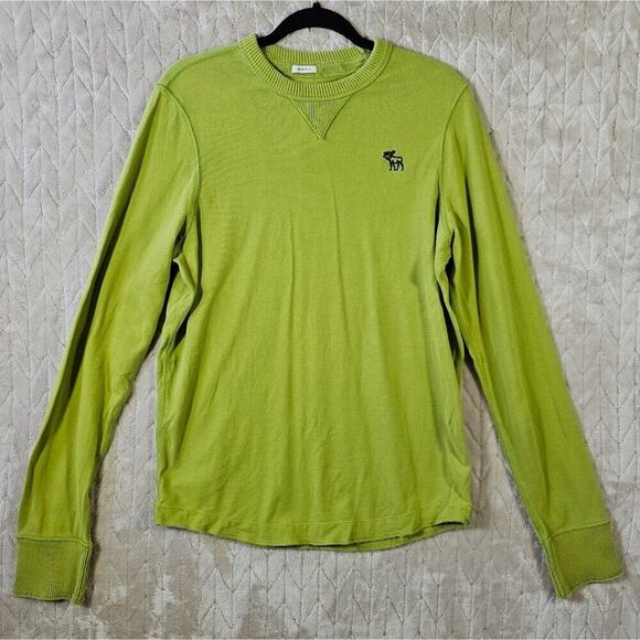 VTG Abercrombie & Fitch Muscle Sweatshirt Mens Large Y2K Moose Preppy Distressed - Picture 1 of 5